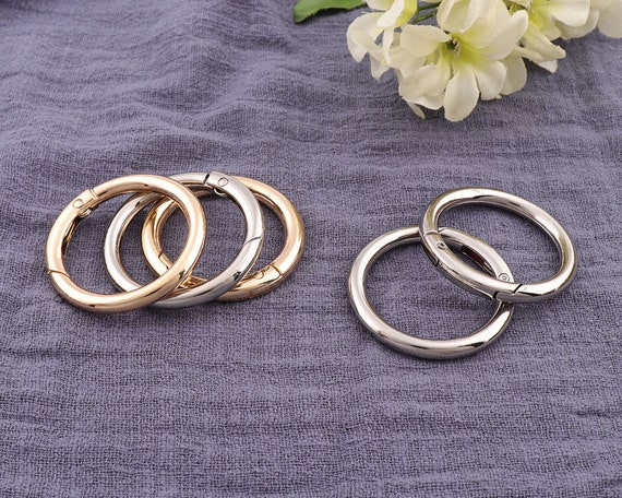 6pcs Pale Gold/silver Oval Ringspring Gate Ring,round Gate,oval O Rings,  Push Snap Hooks 1-1/4 32mm -  Ireland