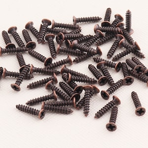 Phillips Flat Head Wood Screw,Red copper Screws for hinges and small box projects,Decorative Screws,Small Screws-10mm**-100pcs
