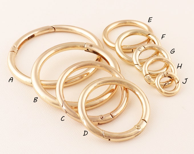 2-Pack 1.25 Inch Gold Spring O Rings For Purse Straps & Key Rings - Zinc Alloy, Rust-Proof - View #6