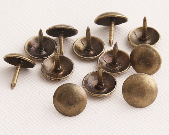 thumbnail image 2 of 100pcs Antique Bronze Upholstery Nails / Tacks - 30x27mm Iron Studs For Furniture & Jewelry Box 2 of 3