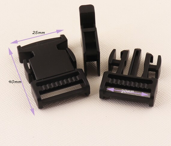 Black Buckle Plastic Clip Craft Webbing Paracord Bag Strap 10 15 25 30 40 50mm