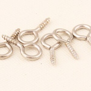 thumbnail image 2 of 100pcs Silver Plated Screw Up Eye Pendant Bails - 8mm Round Loops For Jewelry Making 2 of 2