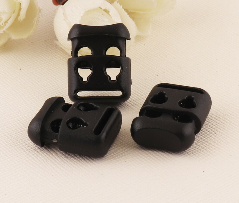 6 Pack) - PARACORD PLANET Double Bow Cord Lock - Dual Hole