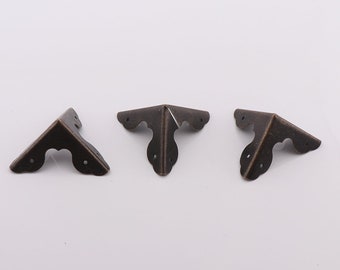 4 Pz/set Angoli Di Ferro Bronzo Antico Staffa 46mm Triangolo