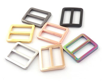 Adjuster buckle 1 inch (25mm),Rainbow/Silver/Gold Strap adjuster,Square Metal Slider purse strap hardware,tri-glide/2-10pcs