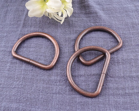 4pcs Metal Non Welded D Rings for Purse copper Dee Rings,antique