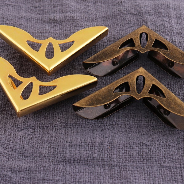 10pcs Wooden box corner protector，A Pair of big solid brass corne,Ornate brass corners,Brass corner bracket,Decorative corners