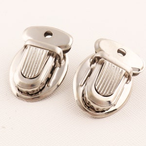Silver  Purse Lock, Metal Round Purse Lock, 36mm Purse Lock Thumb Catch, 2set Snap clutch lock