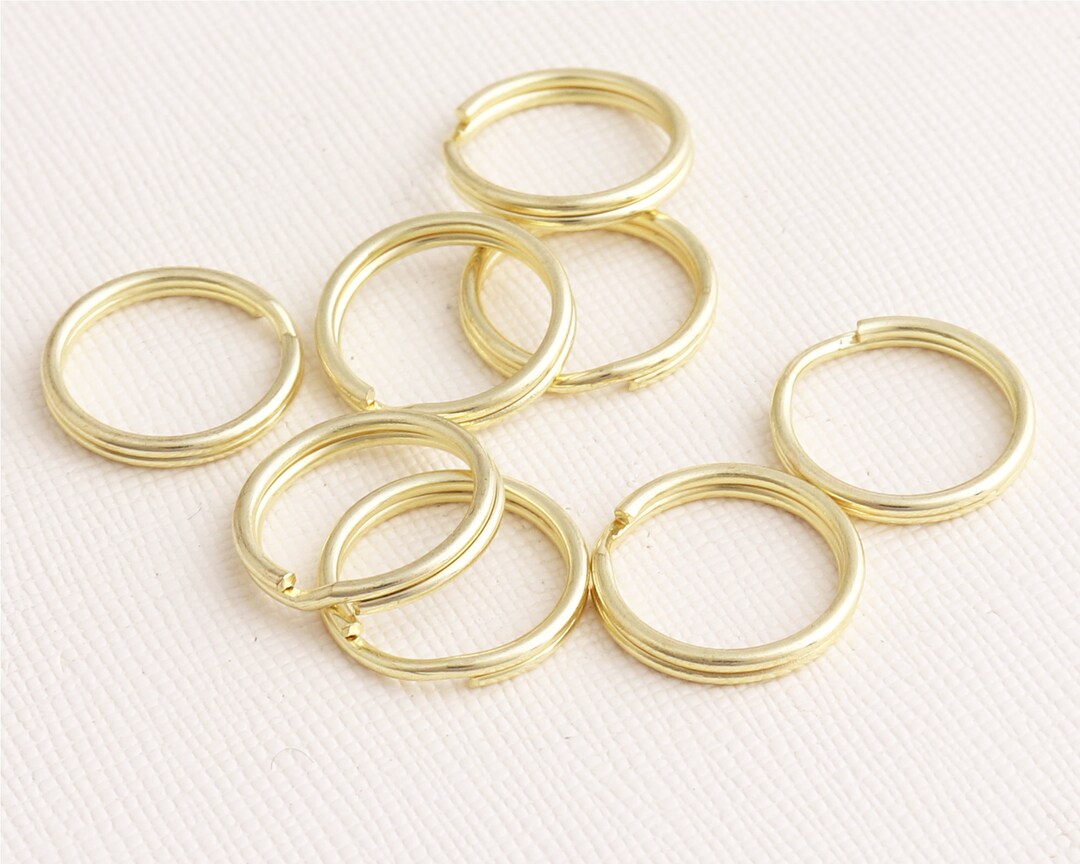 Keychainsplit Key Rings,light Gold Round Split Rings for Key Ring and