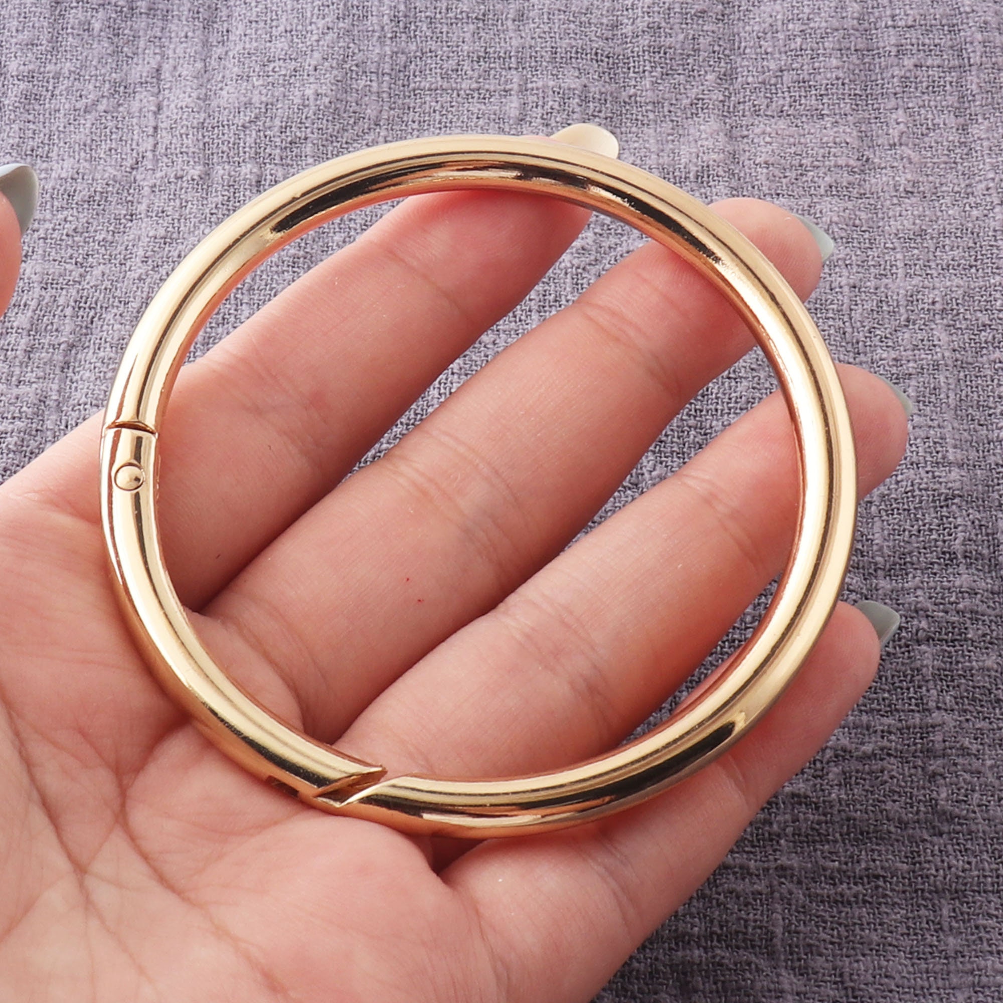 Arokimi 2 Pcs O Ring for Purse Strap,1 inch Spring Rings for Handbag & Keys,Gold