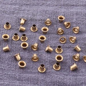 200pcs œillets en bronze oeillets, oeillet rond petit oeillets, œillets en métal plaqué-5mm 2mm image 2