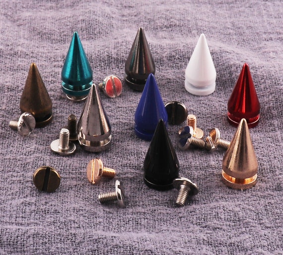New Style Punk Spikes Studs Flat Rapid Cone Decorative Rivets DIY Set 7mm For Clothes Clothing
