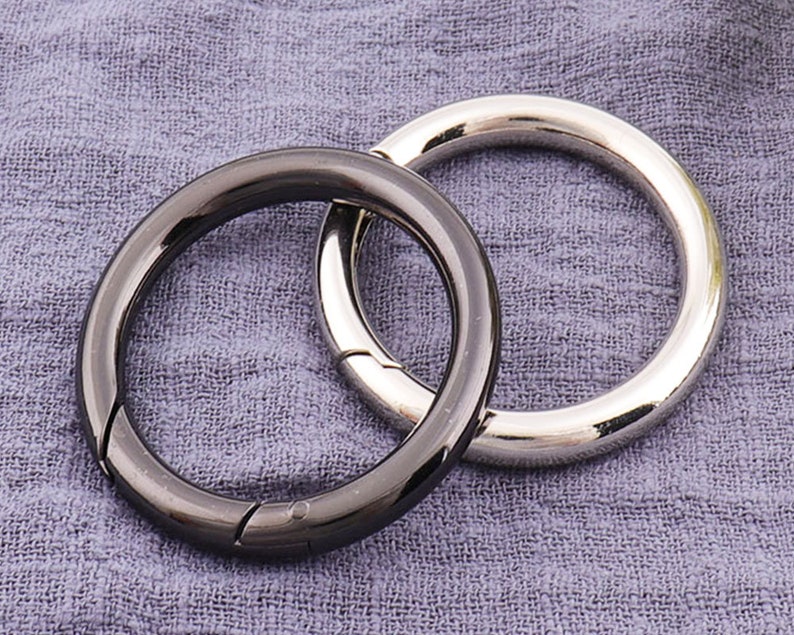 4pcs Silver Trigger Round Ring Spring gate ring Push Sn 4pcs Silver Trigger Round Ring Spring gate ring Push Sn