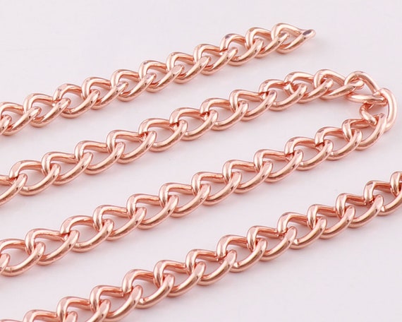 7mm High Quality Gold Purse Strap Chain Metal Links Shoulder 