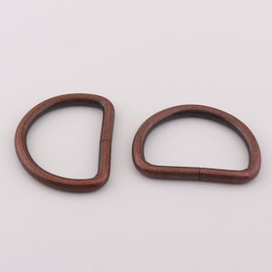 4pcs Copper  belt rings, Metal D-Rings, Vintage D Rings Buckles,D Buckles,Strap Rings,Purse Strap -  1-1/2" (40mm)