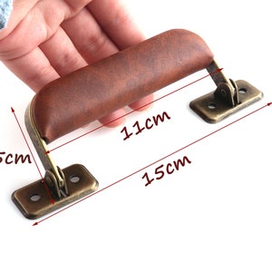 Leather Handle Luggage Case Handle Swivel Suitcase Handle Leather Handle For Briefcase Suitcase Handbag Box Drawer Puller Handle Furniture image 4