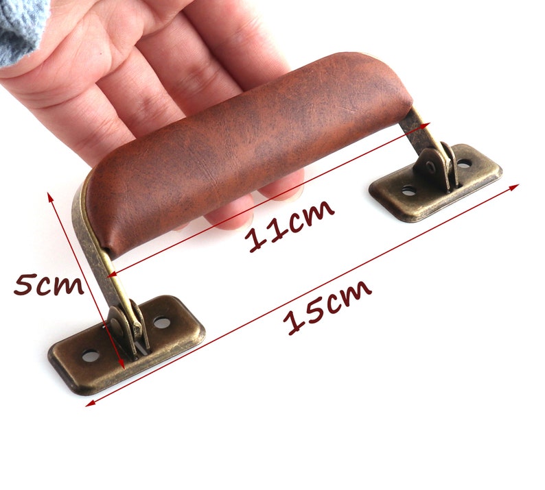 Leather Handle Luggage Case Handle Swivel Suitcase Handle Leather Handle For Briefcase Suitcase Handbag Box Drawer Puller Handle Furniture image 4