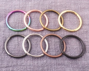 O Ringe Metall O Ring 10pcs Runde Schlüsselanhänger für Schlüsselanhänger Hund Leine Ringe Rose gold geschweißt Band Adjuster Webbing Regenbogen Gürtel Schnalle