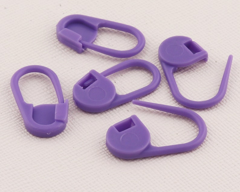Purple Safety Pin Stitch Markers Plasticknitting Stitch Etsy