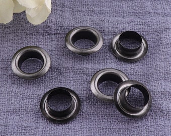 100set Gunmetal Ösen Ösen mit Scheiben, Runde Tülle Öse Nähen Ösen, vergoldet Metall-Ösen für Perle Kerne, Kleidung - 14 mm × 8 mm