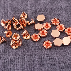 Metal rivet, Square rivets, 100pcs Double Cap Rivets, 10mm Pyramid Rivet Studs Spots, Rivet stud