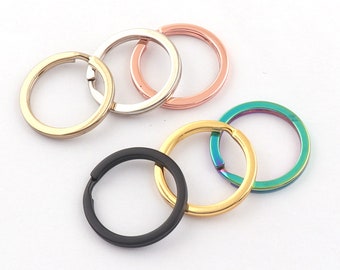 10,30,50pcs Wholesale Key Ring Findings,Rainbow Split Rings,Key Chain Supply,Circle Round Keychain,Split Rings,25mm(1'')