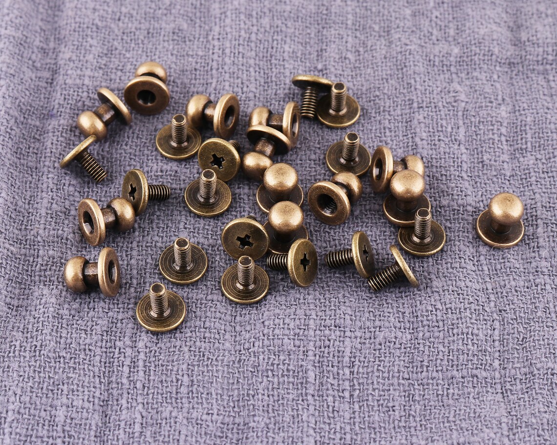 Head Stud Screw 7mm Metal Rivet Stud 40pcs Belt Flat Head Etsy
