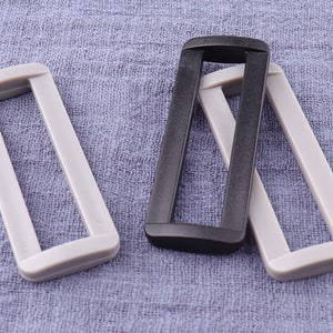 12pcs Black / Grey Rectangle D Ring,Plastic Square ring, Webbing Clasp,bag straps,shoes buckle - 2&quot; (50mm)