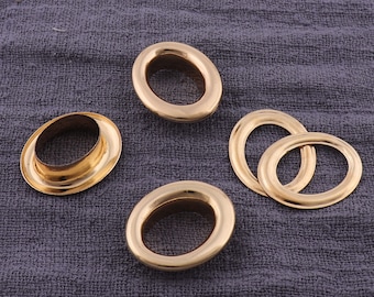 20Set  Gold Eyelets Grommets With Washers,Round Grommet Eyelet,sewing eyelets,Plated Metal Eyelets 22mm×15mm