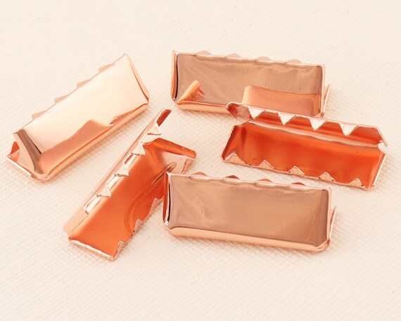 Flat Ribbon Clampplated Ribbon Crimpsribbon Crimp Endsrose | Etsy