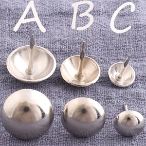 20pcs Silver Round head Upholstery Decorative Nails/tacks,box thumb tacks,Push Pins,Sofa nail,door nails,furniture tacks 20mm 16mm 10mm image 1