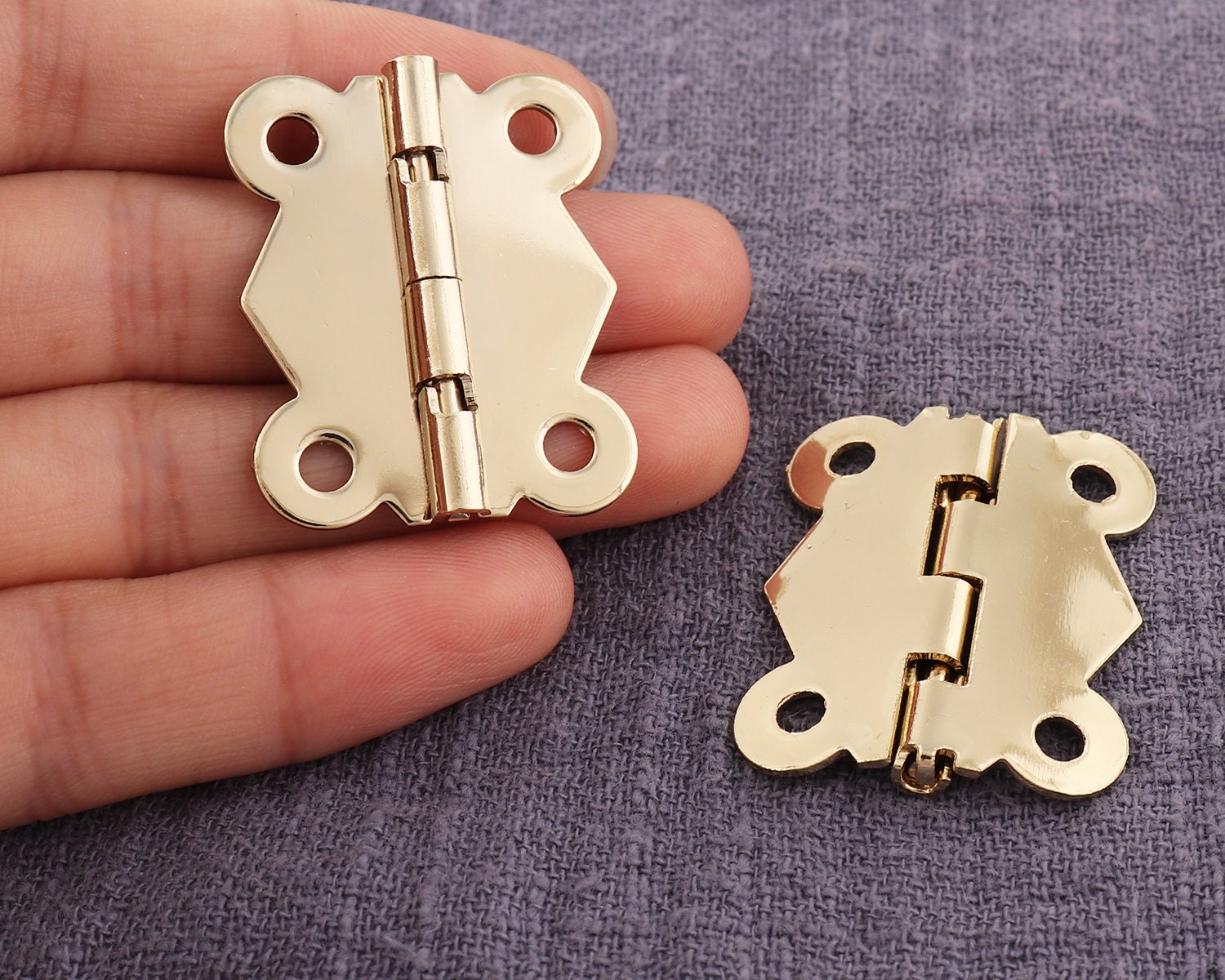 Light Gold Butterfly Hinges, 6pcs Edge Hinge 25mm Box Hinges, Metal ...