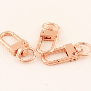 Rose Gold purse clasp,Keychain clasp,24pcs Swivel snap hooks,Chain clasp,8mm Metal clasps,Hook clasp,Bag clasp