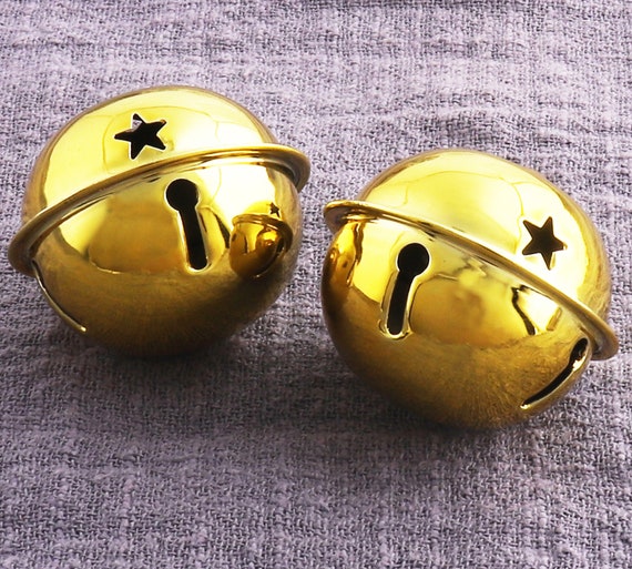 Jingle Bell 10pcs Large Gold Jingle Bell With Star Cut Outs 40mm Bells  Charm for Cat Collar Christmas Holiday Home Decorative Bell 