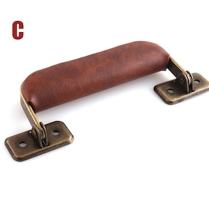 Leather Handle Luggage Case Handle Swivel Suitcase Handle Leather Handle For Briefcase Suitcase Handbag Box Drawer Puller Handle Furniture C