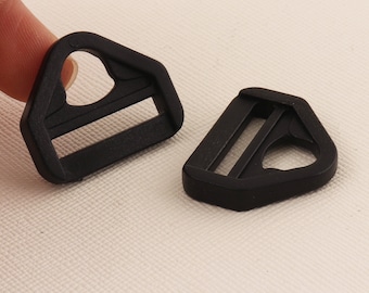 Adjuster Triangle buckle,Black Plastic D Ring,Slide buckle,Plastic D Rings For Bags Strap,Slot and Hole Loop Buckle--25mmx19mm*50pcs