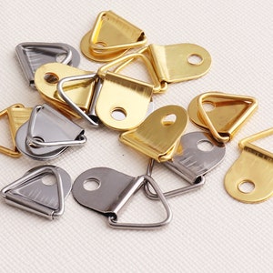 Triangle D-Ring Picture Photo Frame Hangers Single/Triangle Hooks/mall Iron Hangers Paint Picture Frame Supplies Deco Hardware-10mm*120pcs