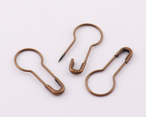 Pear Shaped Brass Safety Pins