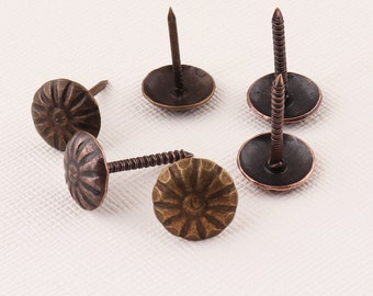 Bronze/ Red copper Upholstery Tacks/Nails, Furniture tacks, Sofa tacks, Round head Decorative Nails, Push pins, Thumb tacks