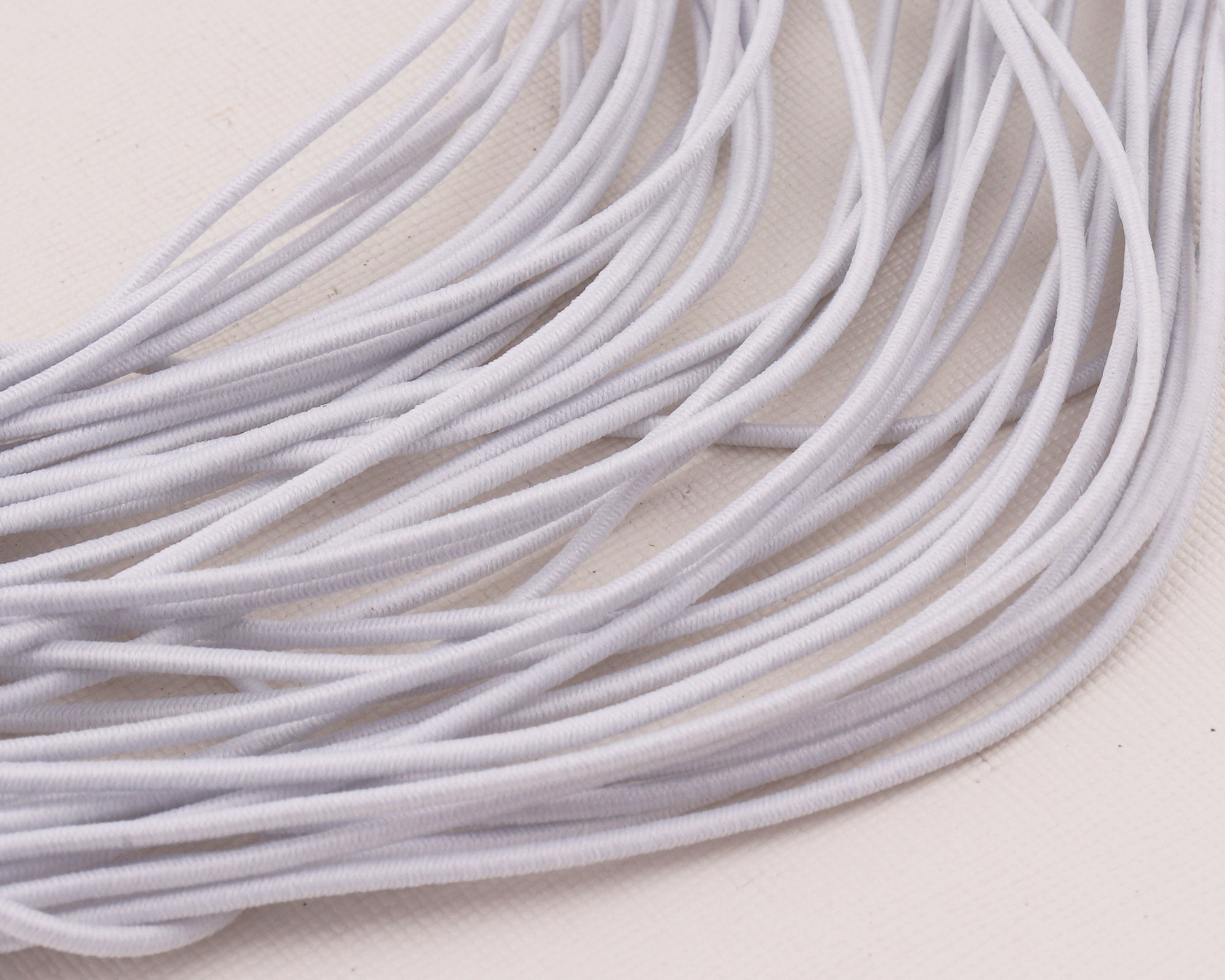 20 Yds White round elastic cordSewing stretch stringElastic | Etsy