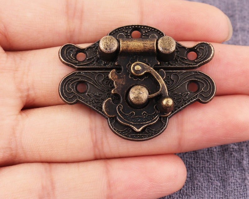 Antique Bronze Latch 2set Wooden Box Lock 38mm Jewelry Box Etsy