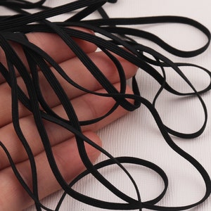 3mm Elastic Stretch Cord, Nylon Cord,Elastic Cord, 20Yard Elastic Cord Flat Stretch Rope Cord, Strong Elastic Rope Cord, For eye mask making
