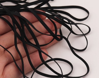3mm Elastic Stretch Cord, Nylon Cord,Elastic Cord, 20Yard Elastic Cord Flat Stretch Rope Cord, Strong Elastic Rope Cord, For eye mask making