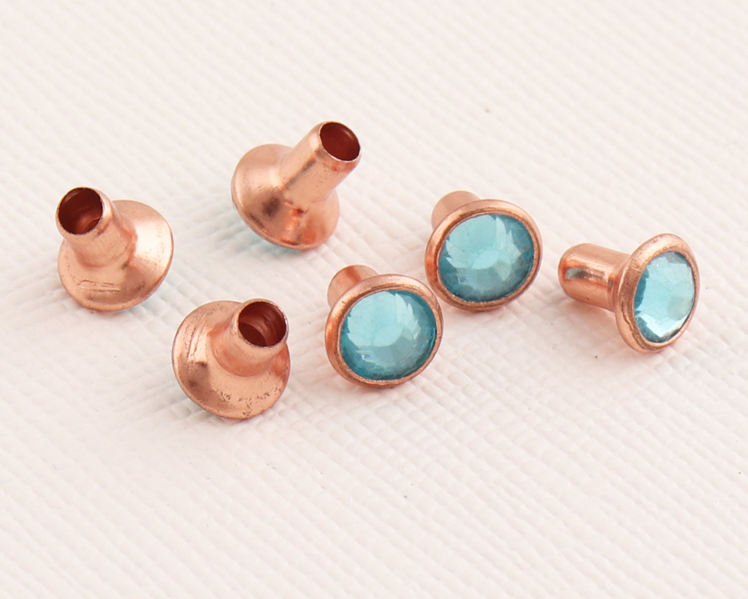 Crystal Rivets Blue Metal rivet 40pcs Round rivet 5mm Etsy