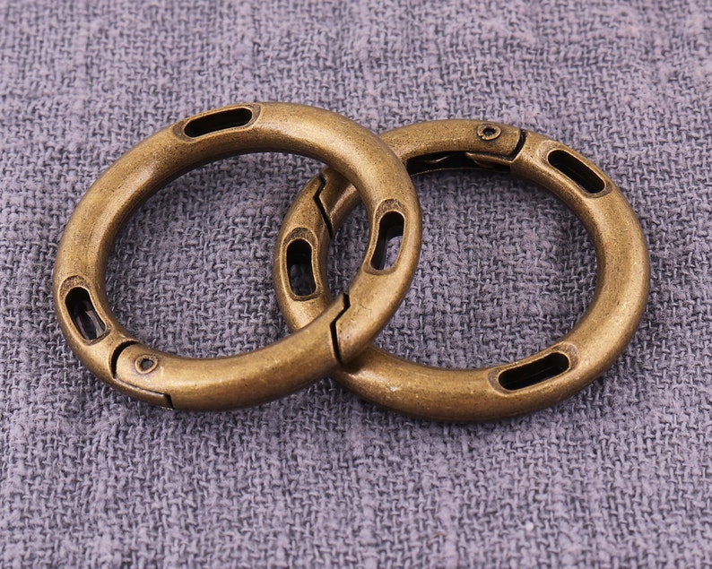 Split ring Purse strap rings 8pcs Round rings clasp ring Metal o ring 30mm Purse ring Bronze O rings Strap rings