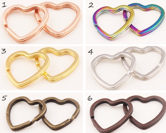 Metal Key Ring Heart Shape Split Rings,Split Ring for Keychains,DIY Keychain Supplies,Split Jump Rings*15pcs