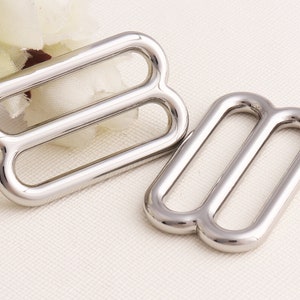 Metal Slide Strap Adjuster For Handbags Collars/ Rectangular Center Bar Slide/Belt Handbags Bag Making Supplie*32mm--12pcs