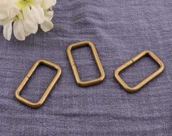Boucle de 6pcs métal carré, Rectangle D bague en Bronze, bretelles de sac à main, boucle de ceinture, boucles de ceinture, matériel d’artisanat en cuir - 1-1/4"(32mm)