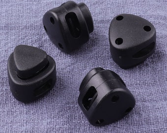 30Pcs Black End toggles with metal spring，Plastic Single Hole Round Toggle ，Cord Lock Stopper, Spherical cord ,plastic toggle