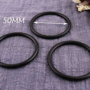 2pcs Black handbag o ring，Metal O Buckle,Oval O rings, Link Connector ，buckle rings,single loop ring(50mm)